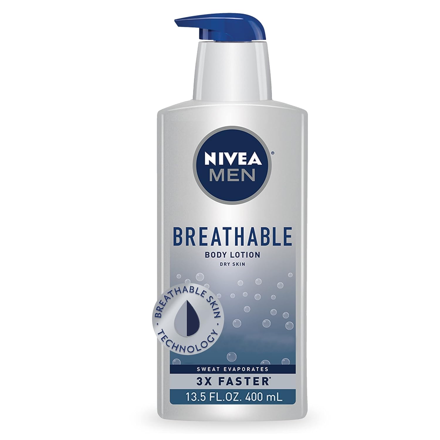 NIVEA MEN Breathable Body Lotion — 48 Hour Hydration, Shea Butter & Vitamins C+E, 13.5 fl oz