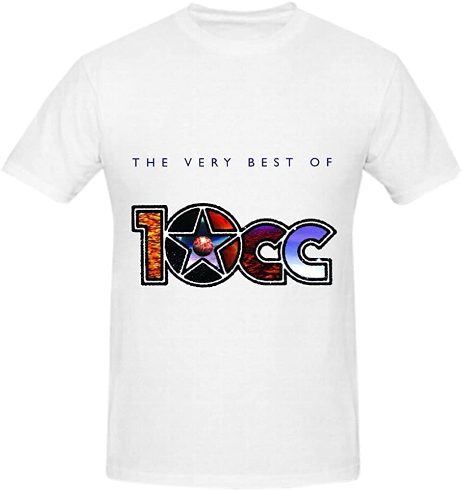 10cc The Very Best Of Hits Men Round Neck Diy Tee Shirts White