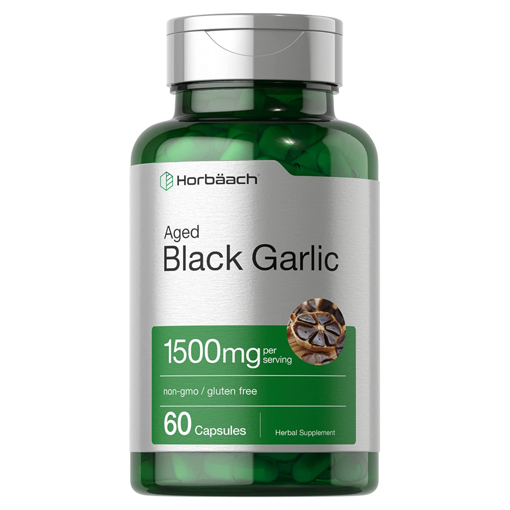 Horbaach Aged Black Garlic 1500mg Fermented Extract Supplement - 60 Ct