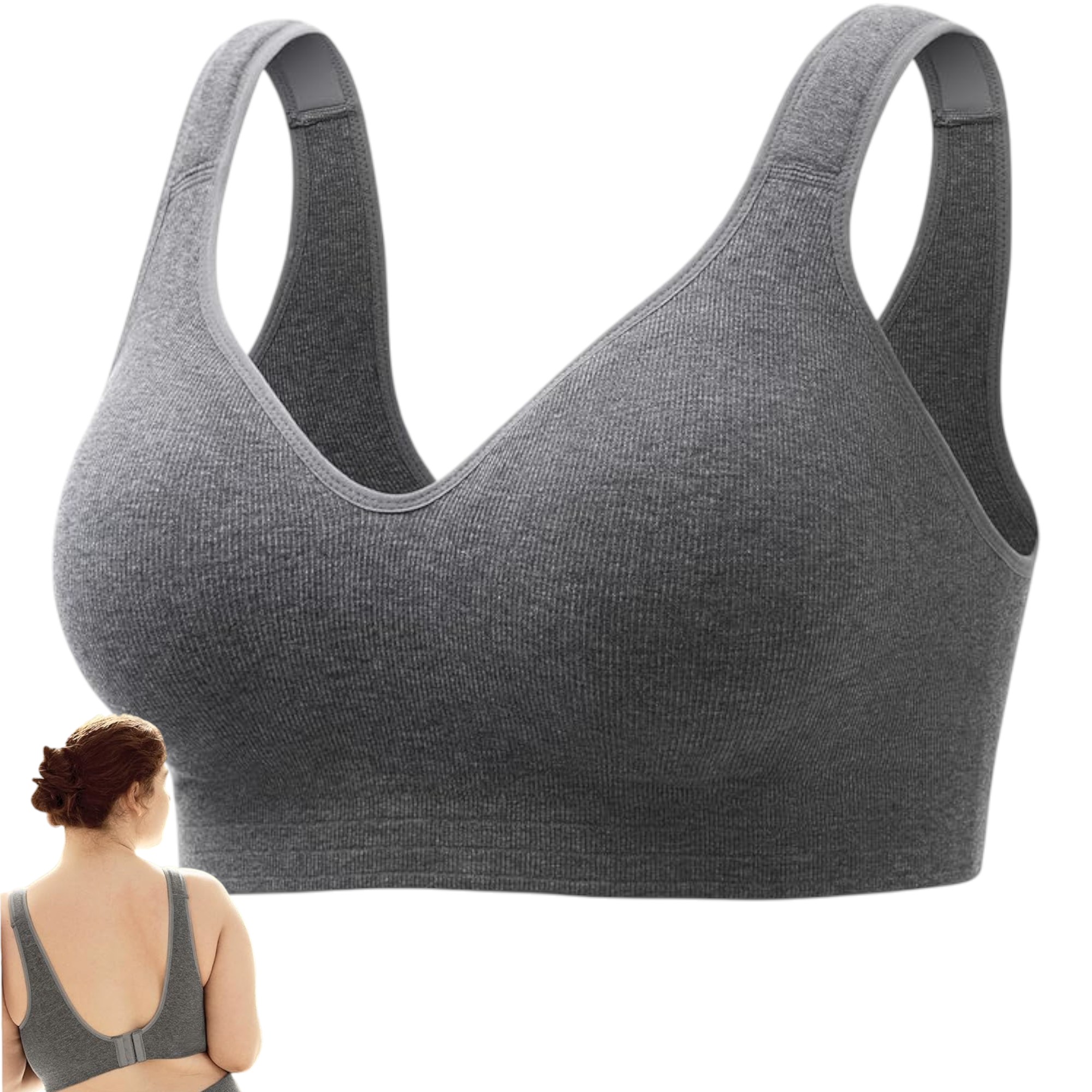 Momcozy Seamless U.S. Cotton Busty Bra | Comfortable Wireless Full Coverage Bra for Women | Ideal for Daily Wear