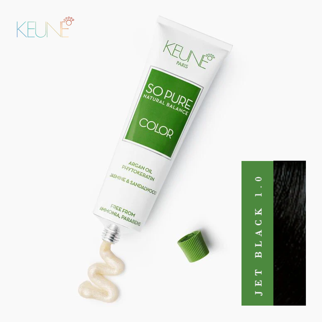 Keune So Pure Black Hair Color Dye, Natural Black Hair Colorant # 1 - 2.1 fl.oz / 60 ml