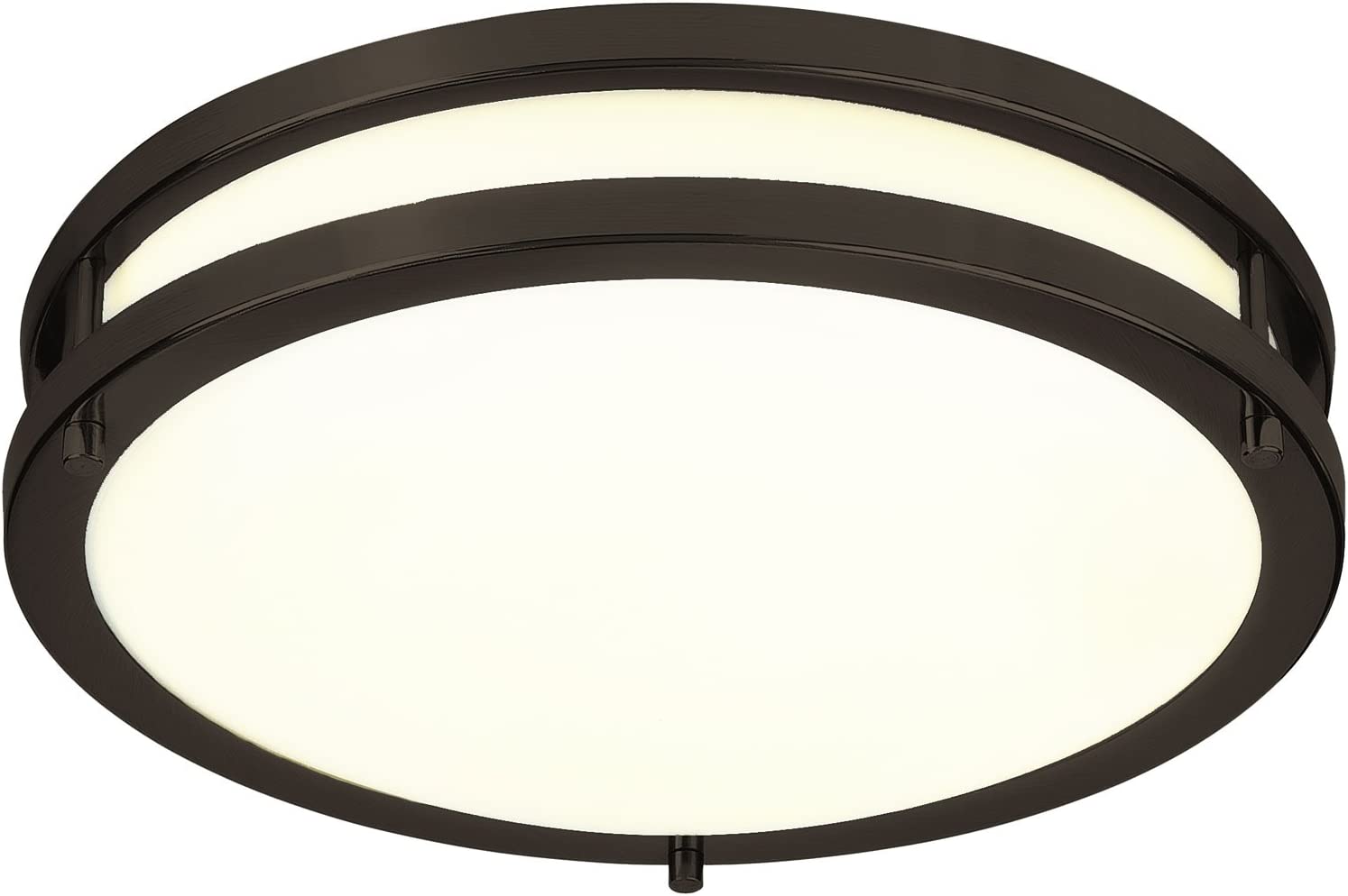 12 inch LED Flush Mount Ceiling Light, 1200lm Warm White with Bronze Round Lighting Fixture for Kitchen, Hallway, Bathroom, Stairwell