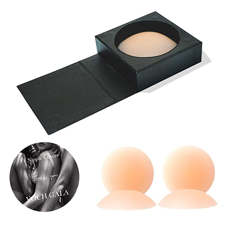 Ultra-Thin Nipple Cover 2 Pairs, Adhesive Silicone Nipple Covers for Womens, Crème Color - 2 Pairs