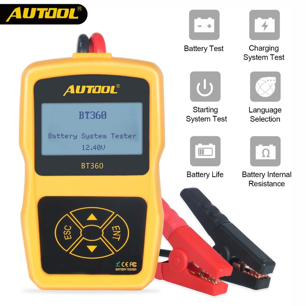12V Car Battery Diagnostic Tester BT360 Automotive Battery Tester Analyzer Vehicle CCA2400 Analyzer with Russia Polish Model Name: BT360