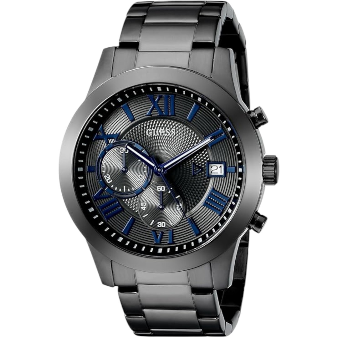 GUESS Men's Stainless Steel Gunmetal Chronograph Bracelet Watch - PA03670-B101