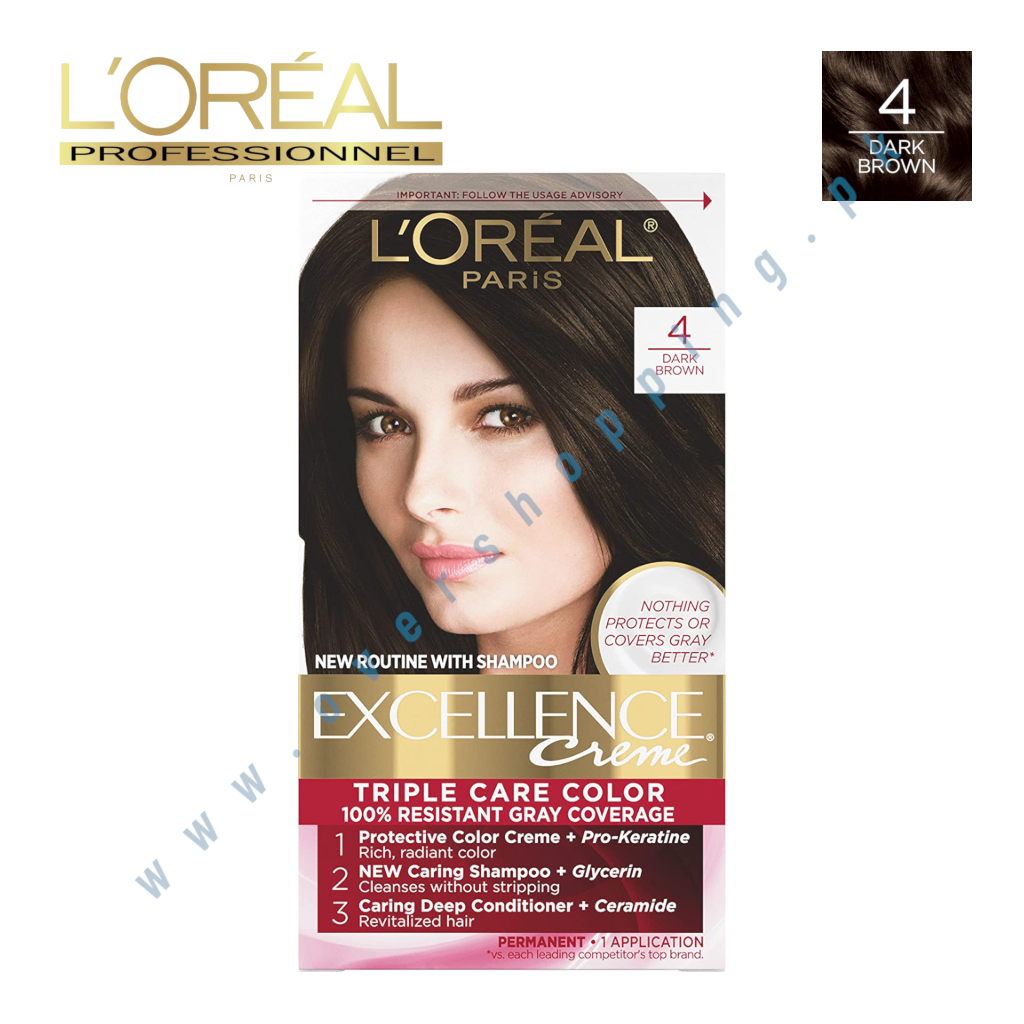 L'Oreal Paris Excellence Creme Permanent Hair Color - 4 Dark Brown