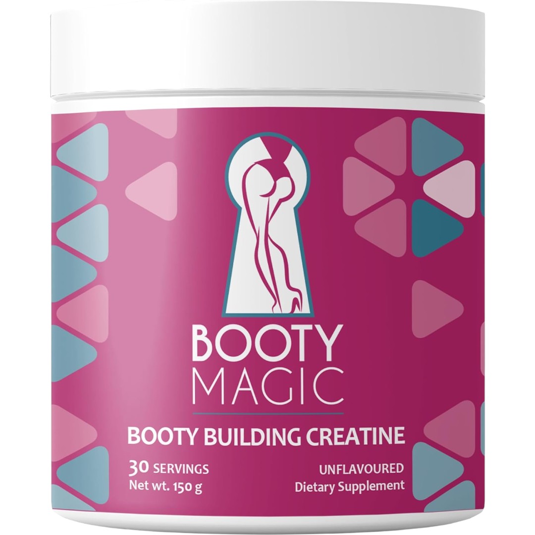 Booty Magic Booty Building Creatine Powder – 30 Servings, Micronized for Enhanced Absorption, Unflavored Natural Creatine for Women’s Glute Muscle Growth (5.29oz Premium Imported Supplement)