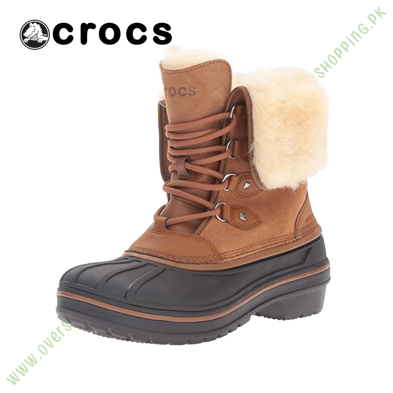 crocs Women s AllCast II Luxe Wheat Snow Boot, Wheat, 5 US