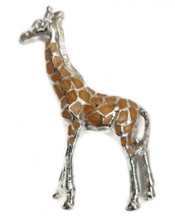 Swarovski Crystal Elements Giraffe Figurine - Ornament Silver Plated