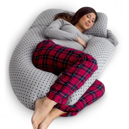 Pregnancy Pillow, U-Shape Full Body Pillow and Maternity Support with Detachable Extension - Support for Back, Hips, Legs, Belly for Pregnant Women- By PharMeDoc