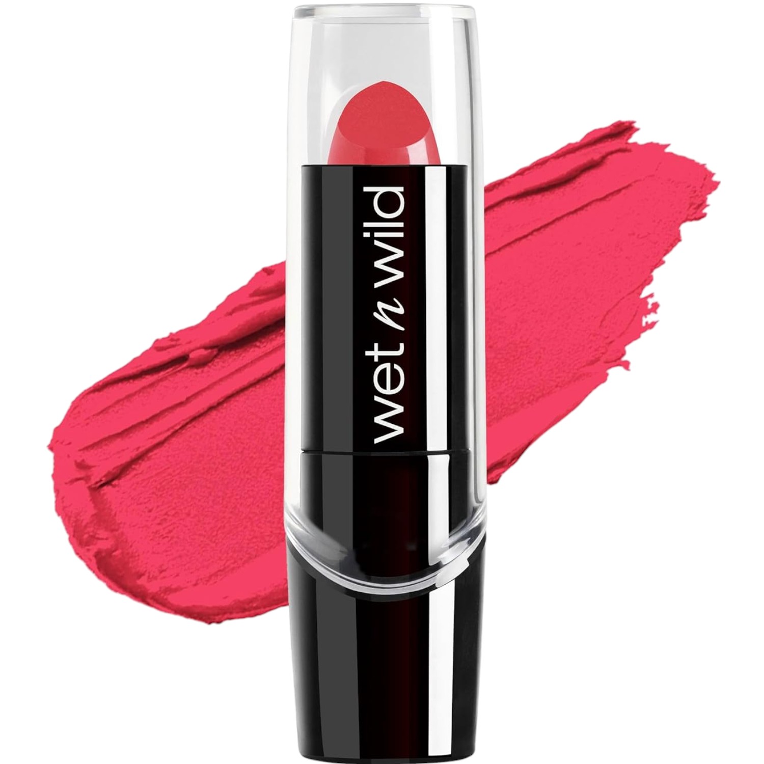 wet n wild Silk Finish Lipstick – Hydrating Rich Buildable Lip Color with Vitamins A, E & Macadamia Oil (Hot Paris Pink) – Premium Imported Wet and Wild Pink Lipstick for Daily & Party Wear