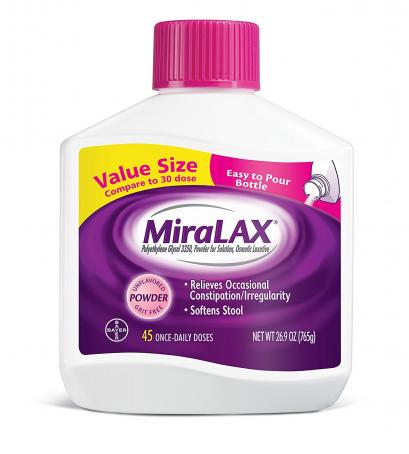 MiraLAX Powder Laxative, Polyethylene Glycol 3350, 45 dose, #1 Dr. Recommended Brand, Effective Relief of Occasional Constipation
