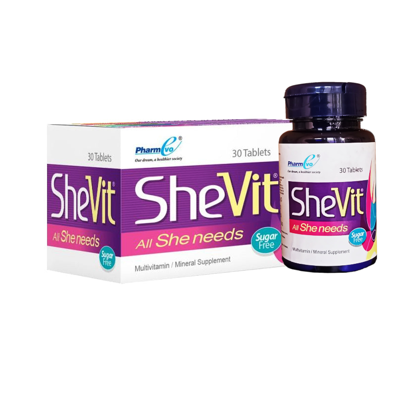 SheVit Multi-Vitamin Minerals Tablet,  Overcome Women's Illness in Pregnancy - 30 Tablets