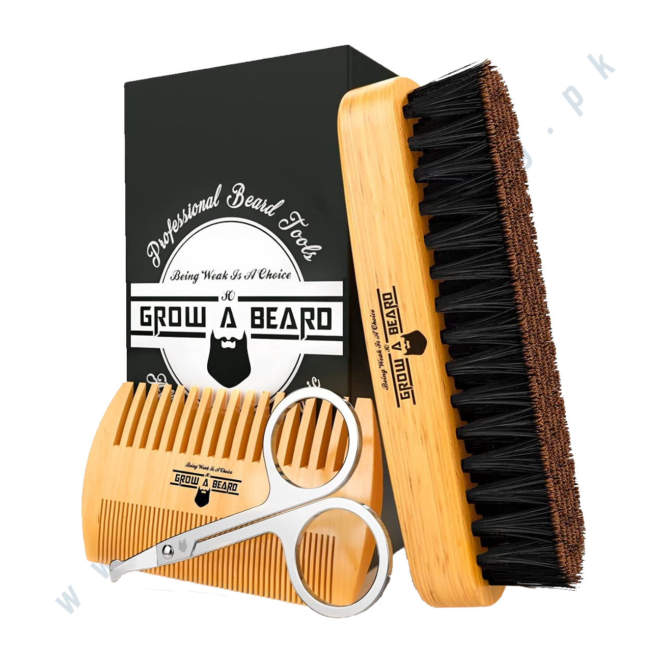 Beard Brush and Comb Set for Men - Friendly Gift Box And Cotton Bag - Best Bamboo Beard Kit for Home and Travel - Great for Dry or Wet Beards - Adds Shine and Softness to Your Healthy and Cool Beard.