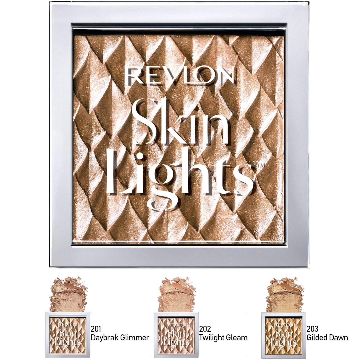 Revlon Highlighter Makeup, Skin Lights Prismatic Powder Face Makeup, Natural Glow, Shimmer Finish, 201 Daybrak Glimmer, 0.28 Oz