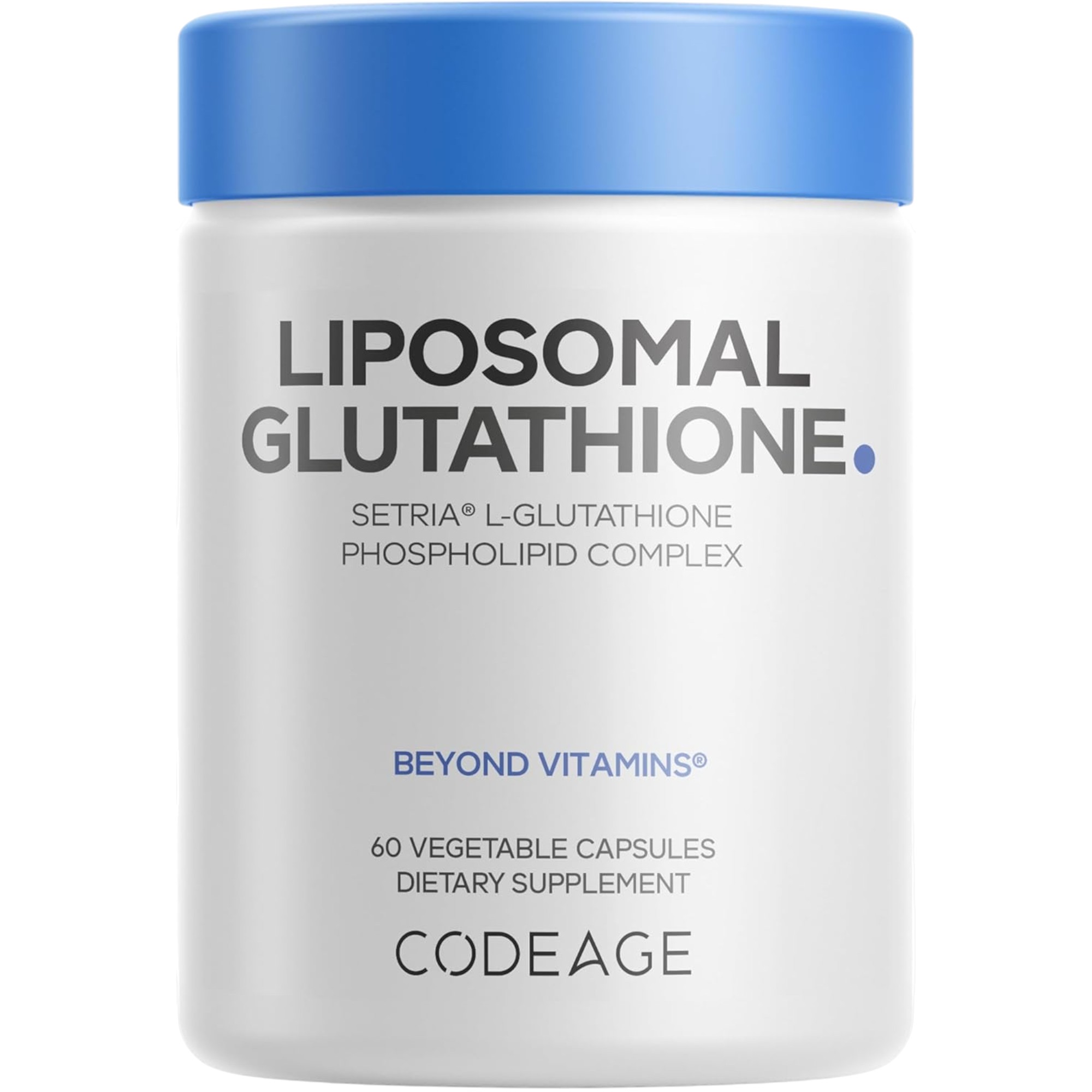 Codeage Liposomal Glutathione (Setria®) 500mg + Helix Liposomal Delivery™, 60 Vegan Capsules (Premium Imported Antioxidant Support)