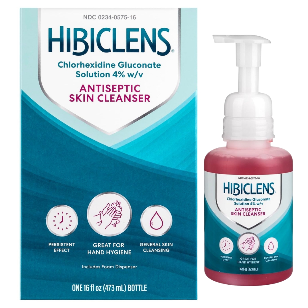 Hibiclens 4% CHG Antimicrobial Skin Cleanser - Hospital-Grade Protection (16 oz with Pump)