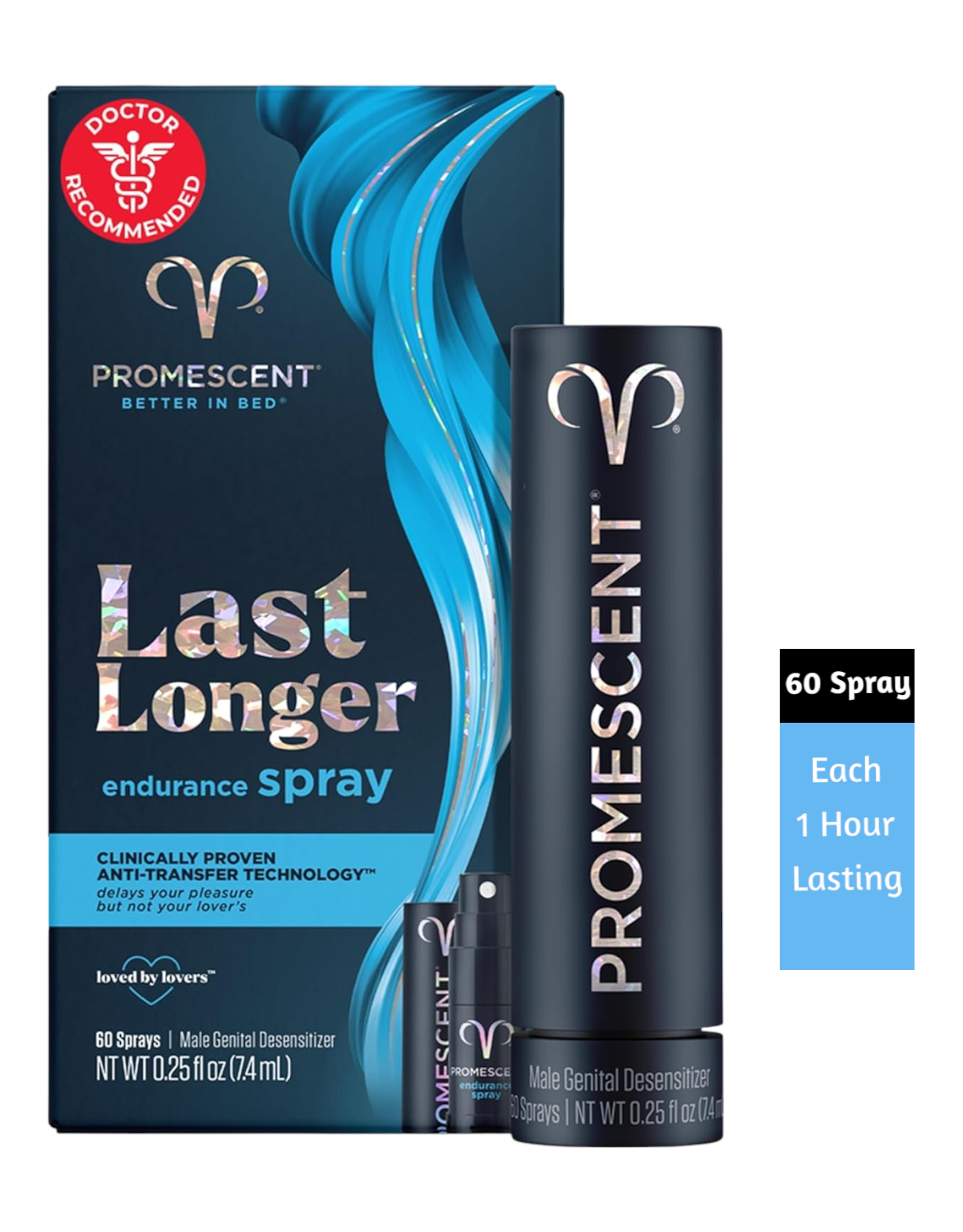 Promescent Desensitizing Delay Spray for Men, Standard Size, Unique Topical Male Lidocaine Formula for Maximum Sensation (7.4 Ml)
