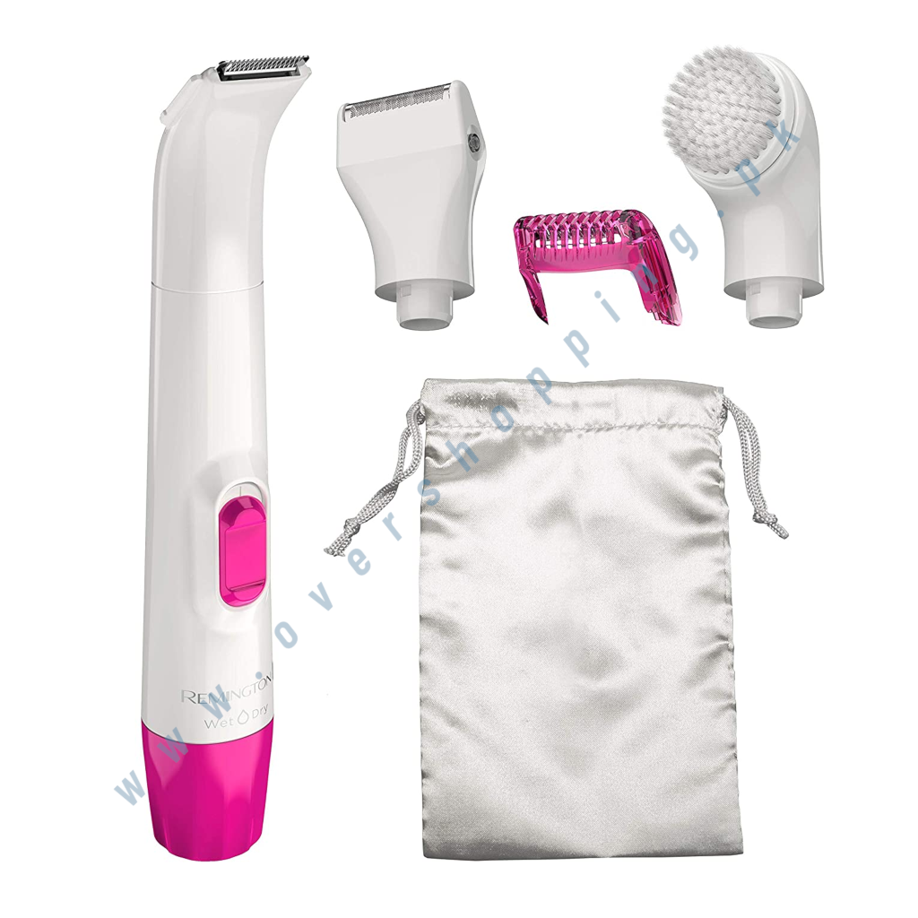 Remington Smooth & Silky Body & Bikini Kit | Cordless Bikini Hair Trimmer and Shaver for women -White/Pink