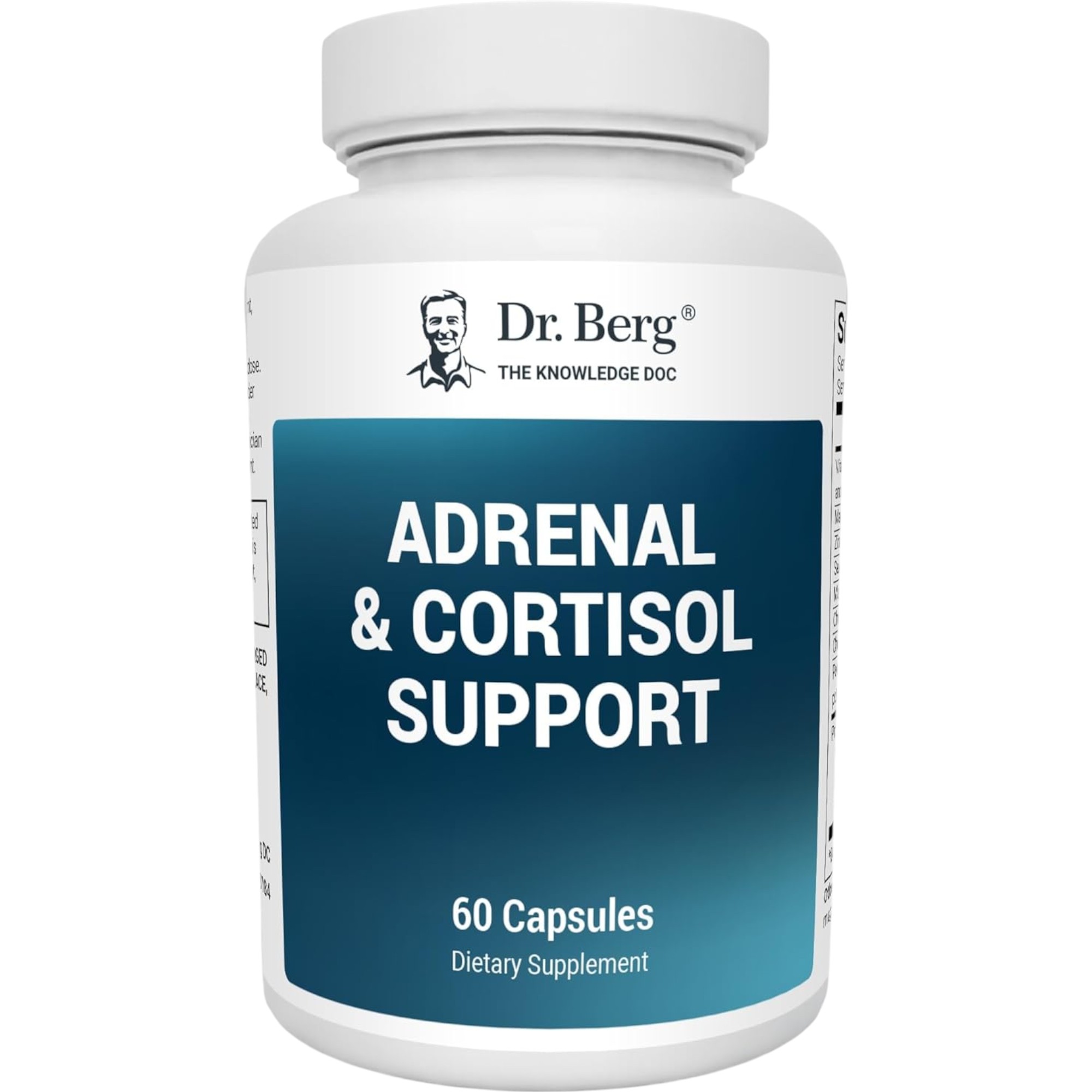 Dr. Berg Adrenal & Cortisol Capsules – Premium Adrenal Support & Cortisol Manager with Ashwagandha, Rhodiola & Nutritional Yeast – 60 Keto-Friendly Capsules for Mood, Focus & Relaxation