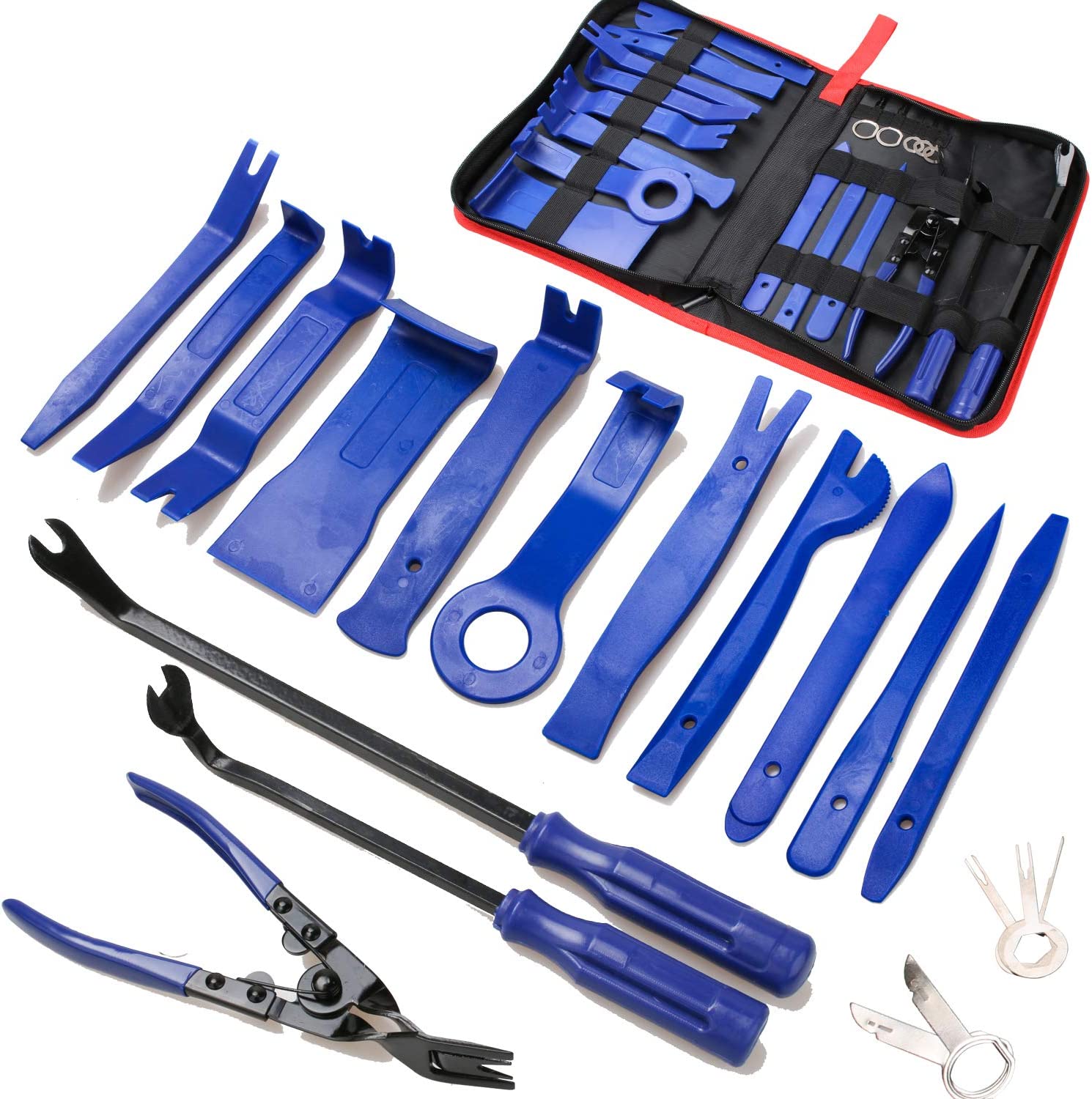 19Pc Car Trim Removal Tool Set Hand Tools Pry Bar Panel Door Interior Clip Kit - Blue