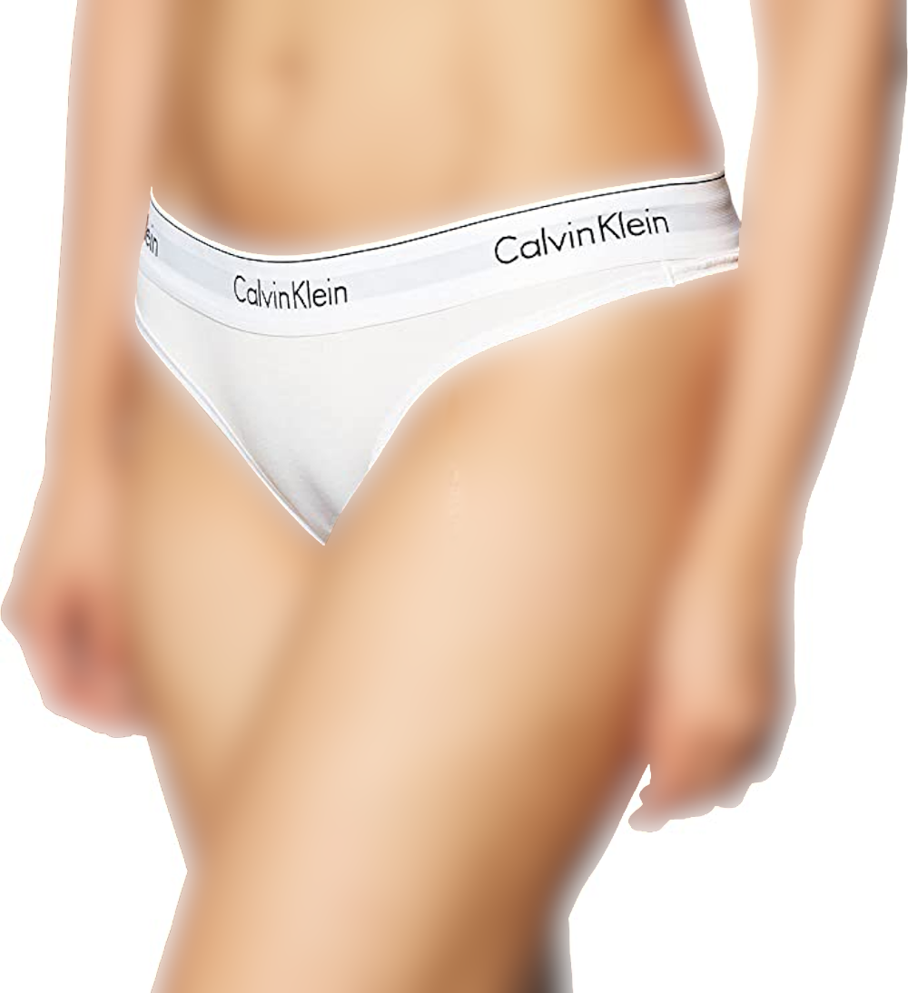 Calvin Klein Women’s Modern Cotton Stretch Thong Panties, Medium - White