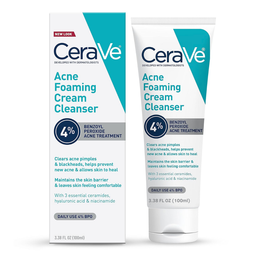CeraVe Acne Foaming Cream Cleanser 4% Benzoyl Peroxide – 100ml | Imported Acne Face Wash Pakistan