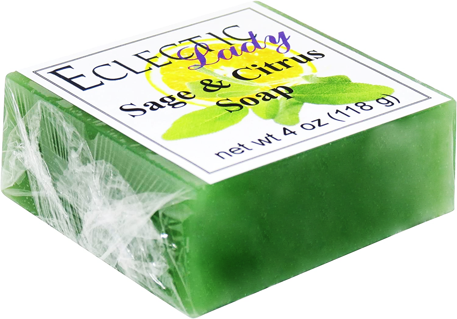 Eclectic Lady Sage & Citrus Glycerin Soap Bar 4oz (Detergent‑Free, Handmade USA | Gentle Daily Cleanse)
