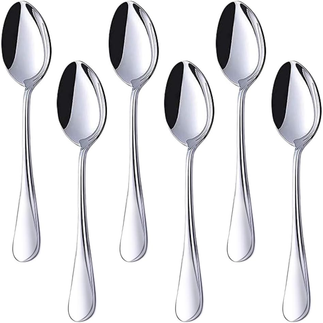 HANSGO Teaspoons Stainless Steel, 6 Piece Dinner Spoons Set 6.7 inches