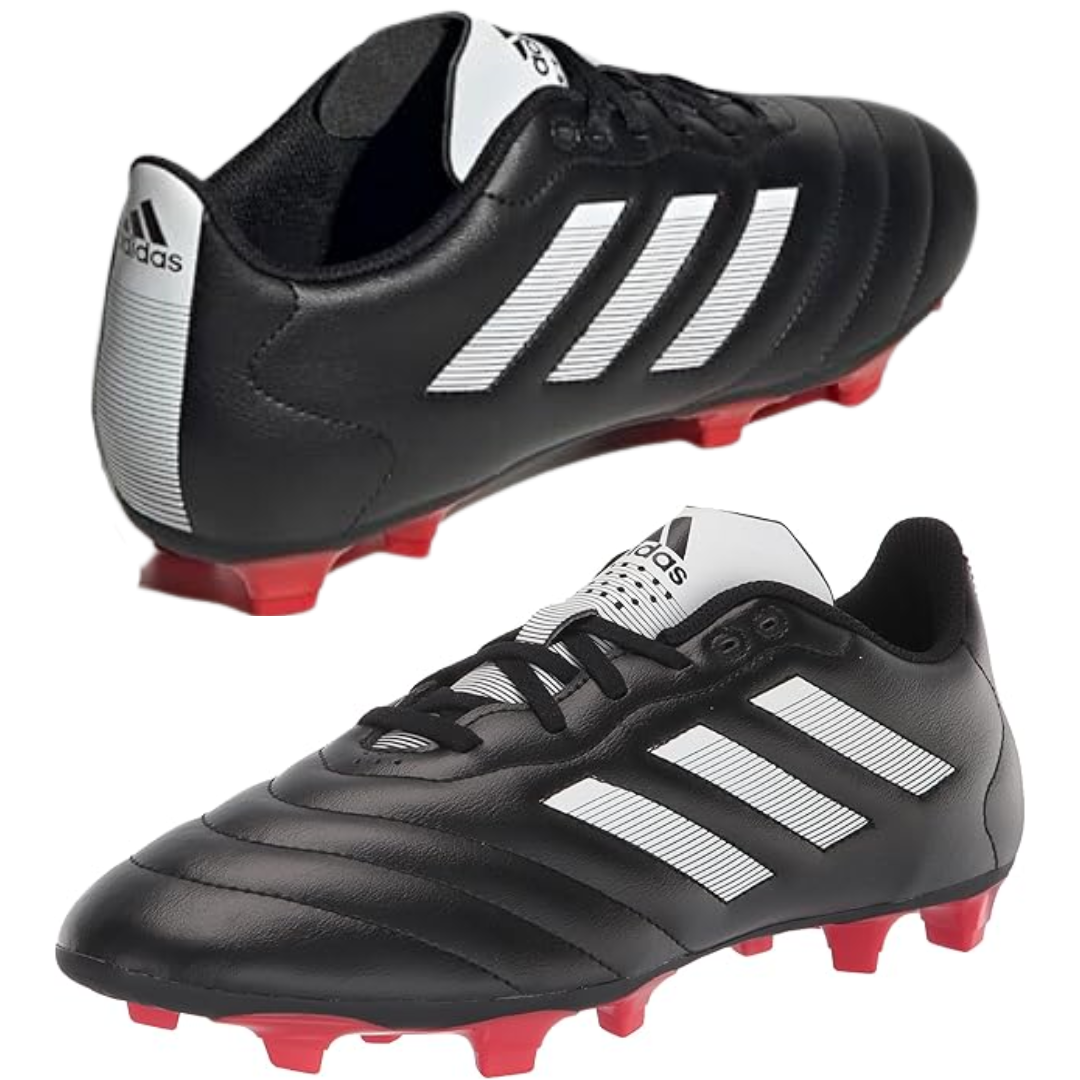 Adidas Unisex Adult Goletto VIII Firm Ground Soccer Shoe - BlackWhiteRed