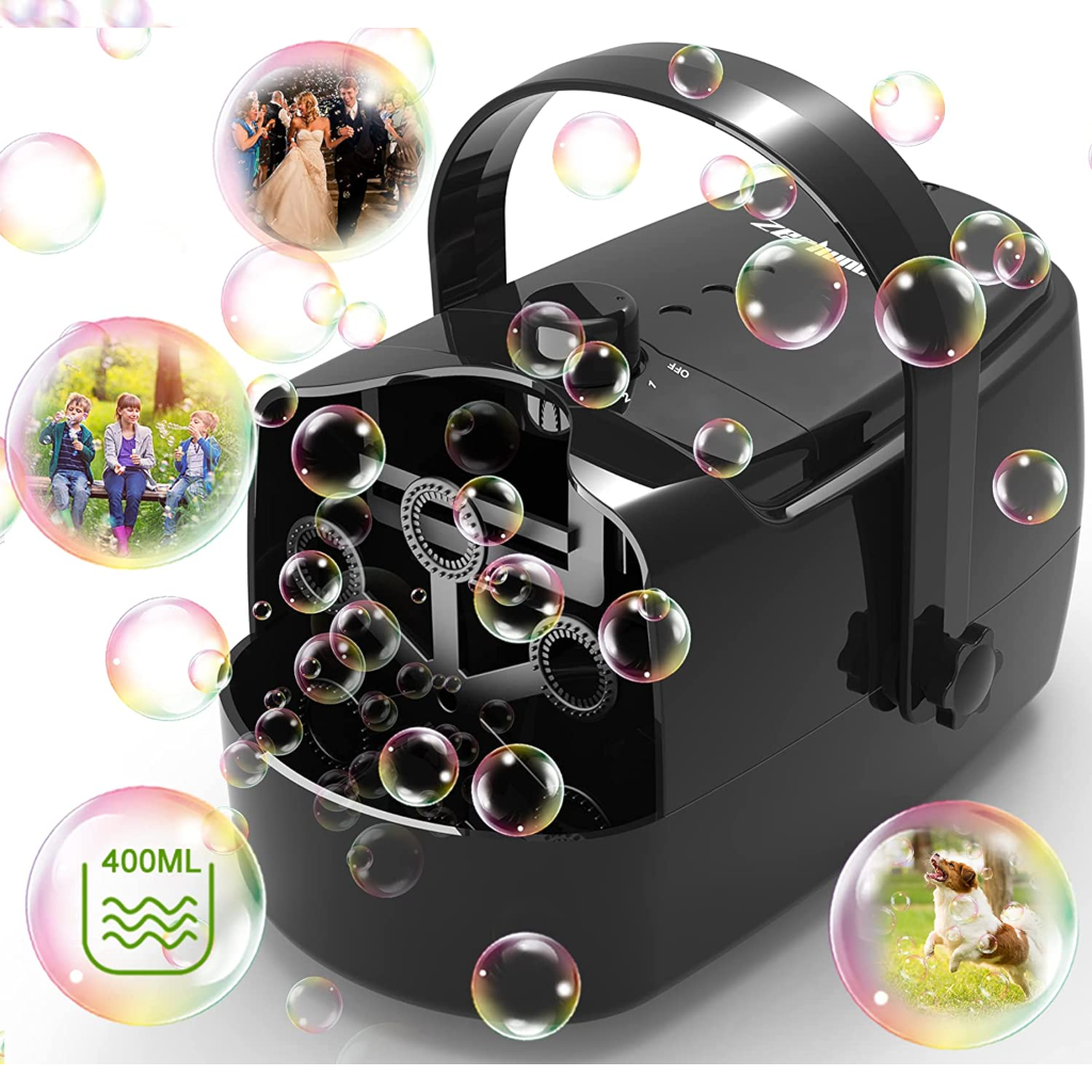 Bubble Machine Durable Automatic Bubble Blower, 8000+ Bubbles Per Minute Bubbles for Kids Toddlers - Black