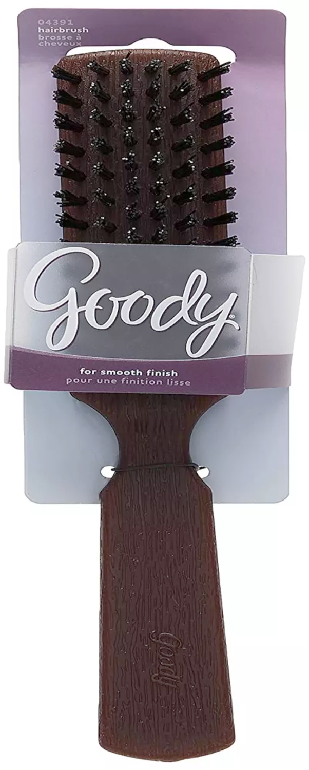 Goody Styling Essentials Hairbrush – Plastic Woodgrain and Synthetic Boar Bristles Leave Hair Shiny And Smooth For All Wet And Dry Hair Types
