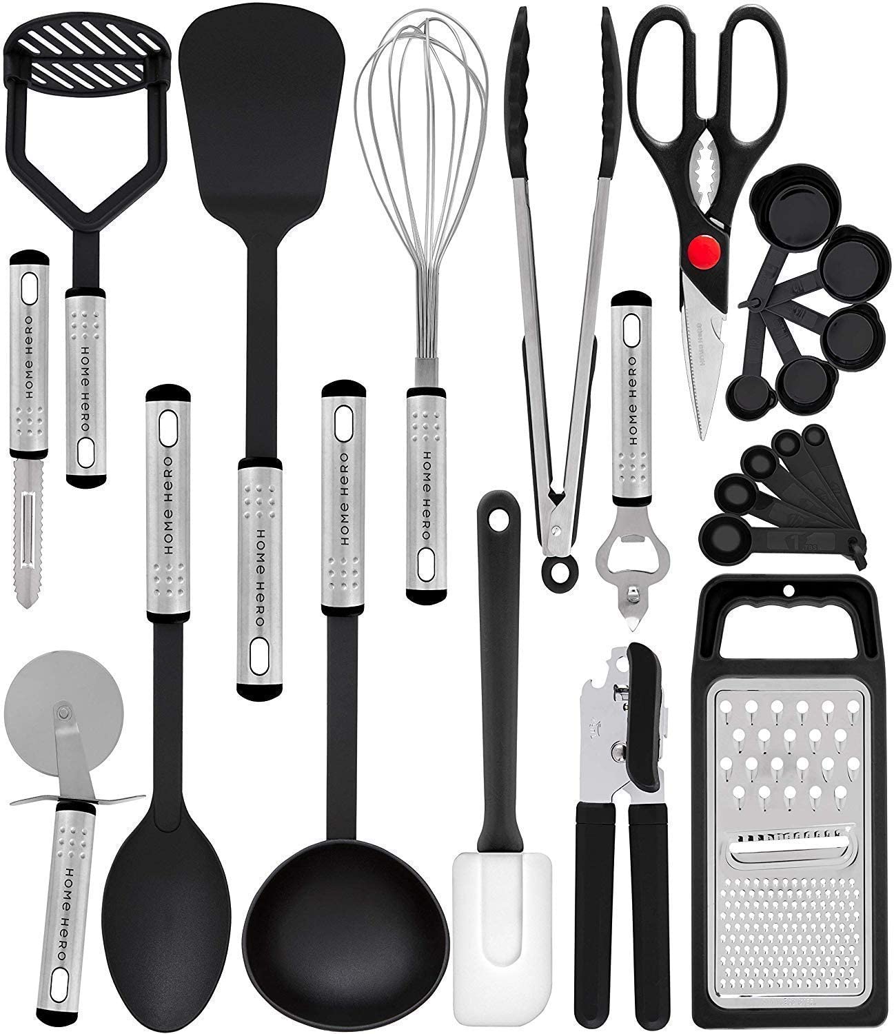 Best Kitchen Utensil Tool Set of 23 Nylon Cooking Utensils- Kitchen Gadgets Cookware Set