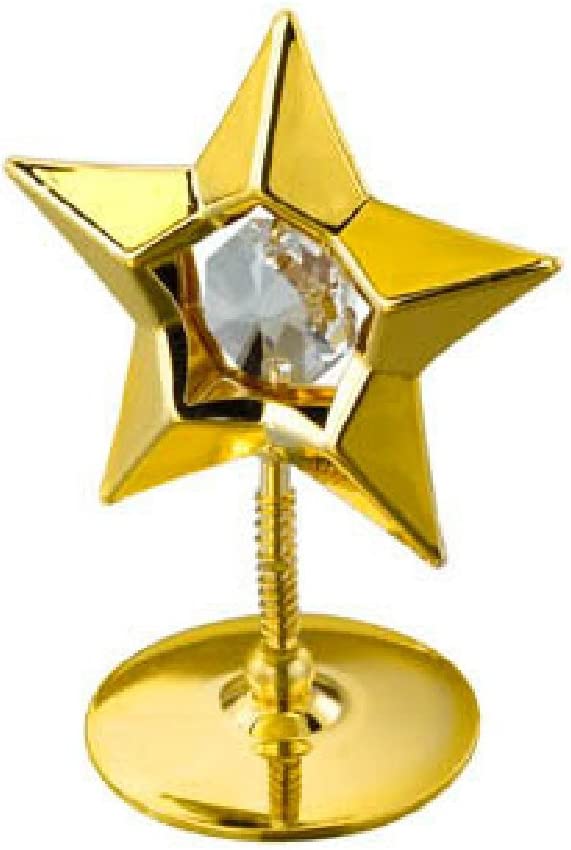 24K Gold Plated Star Figurine with Austrian Crystal components 2.5 inches