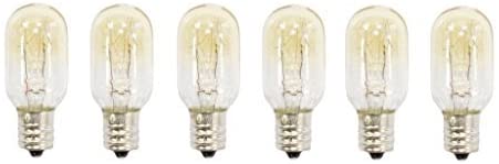 25 Watt Tubular Bulbs For Himalayan Salt Lamps (Package Of 6 Bulbs) For E12 Socket