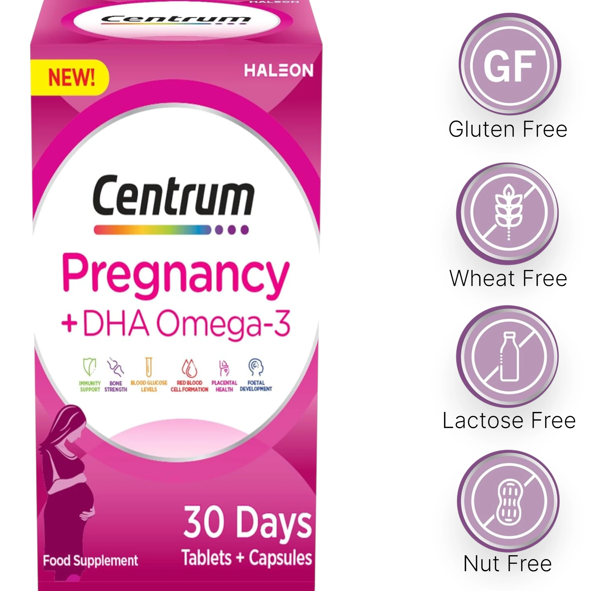 Centrum Prenatal Vitamin Tablet Essential Nutrients for Pregnant Women - 60 Count