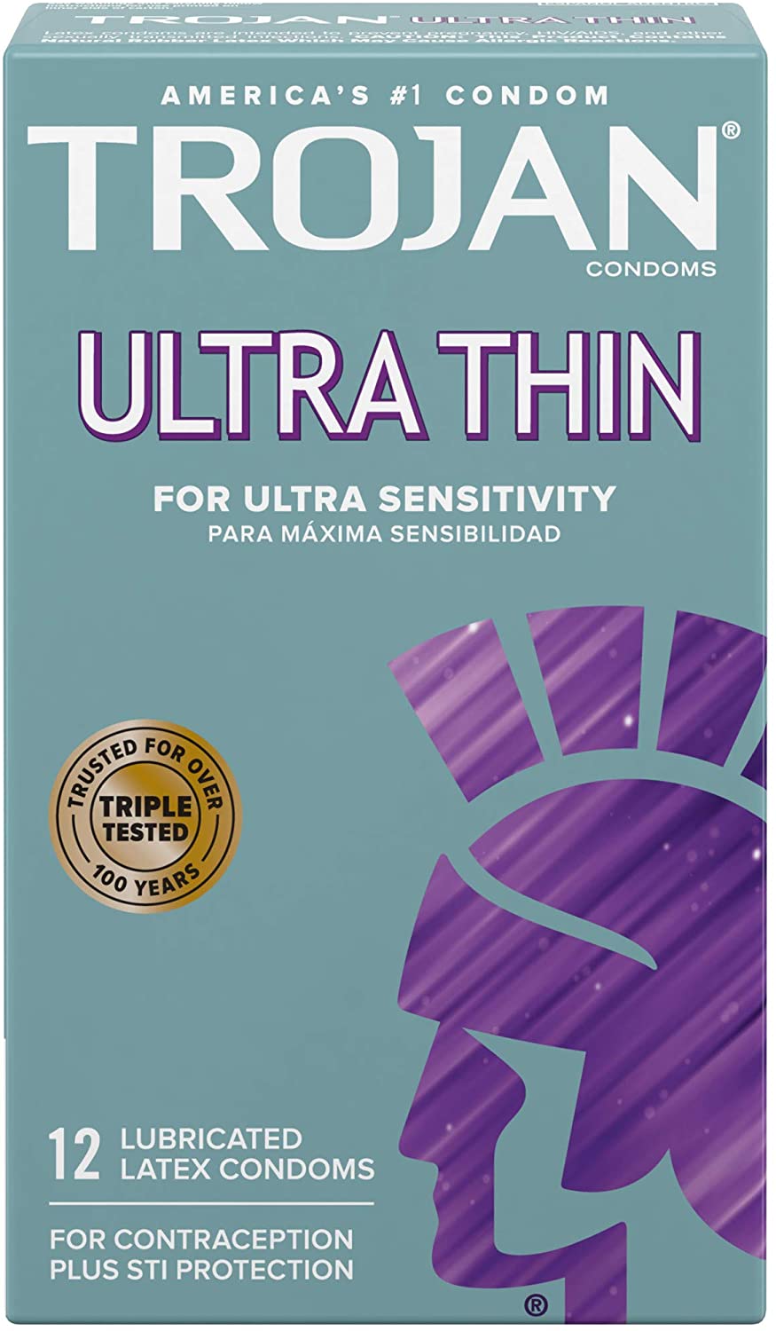 Trojan Ultra Thin Premium Lubricated Condoms - 12 Count (Packaging May Vary)