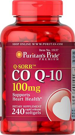 Puritan's CoQ10 Pride Q-SORB Co Q-10 100 Mg-240 Rapid Release Softgels