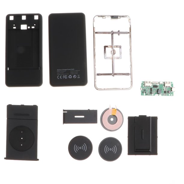 Wireless Portable Charger 10000mAh Fast Charging Power Bank with 2x USB Port /Android /Type-c Interface Black