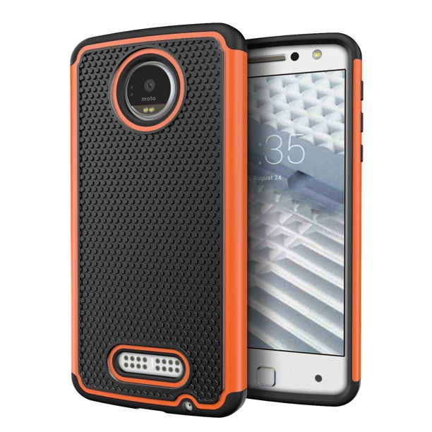 Moto Z Force Droid Case, Cimo Heavy Duty Shock Absorbing Protection Cover for Motorola Moto Z Force Droid (2016) - Orange