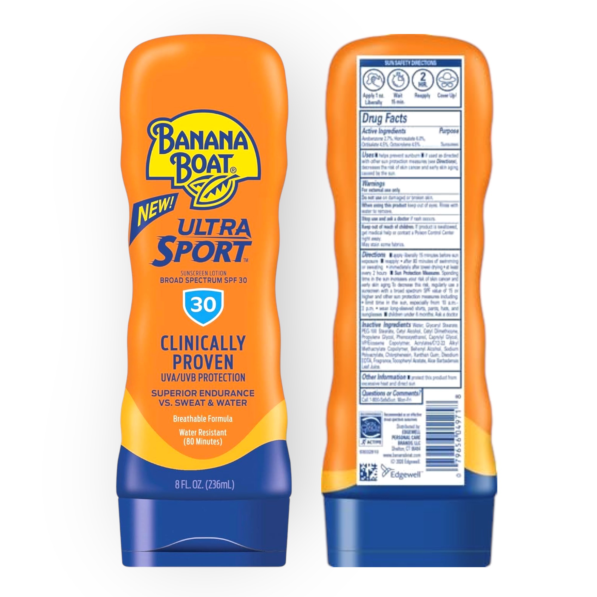 Banana Boat Sport Performance Lotion Sunscreens with PowerStay Technology SPF 30, 8 Ounces