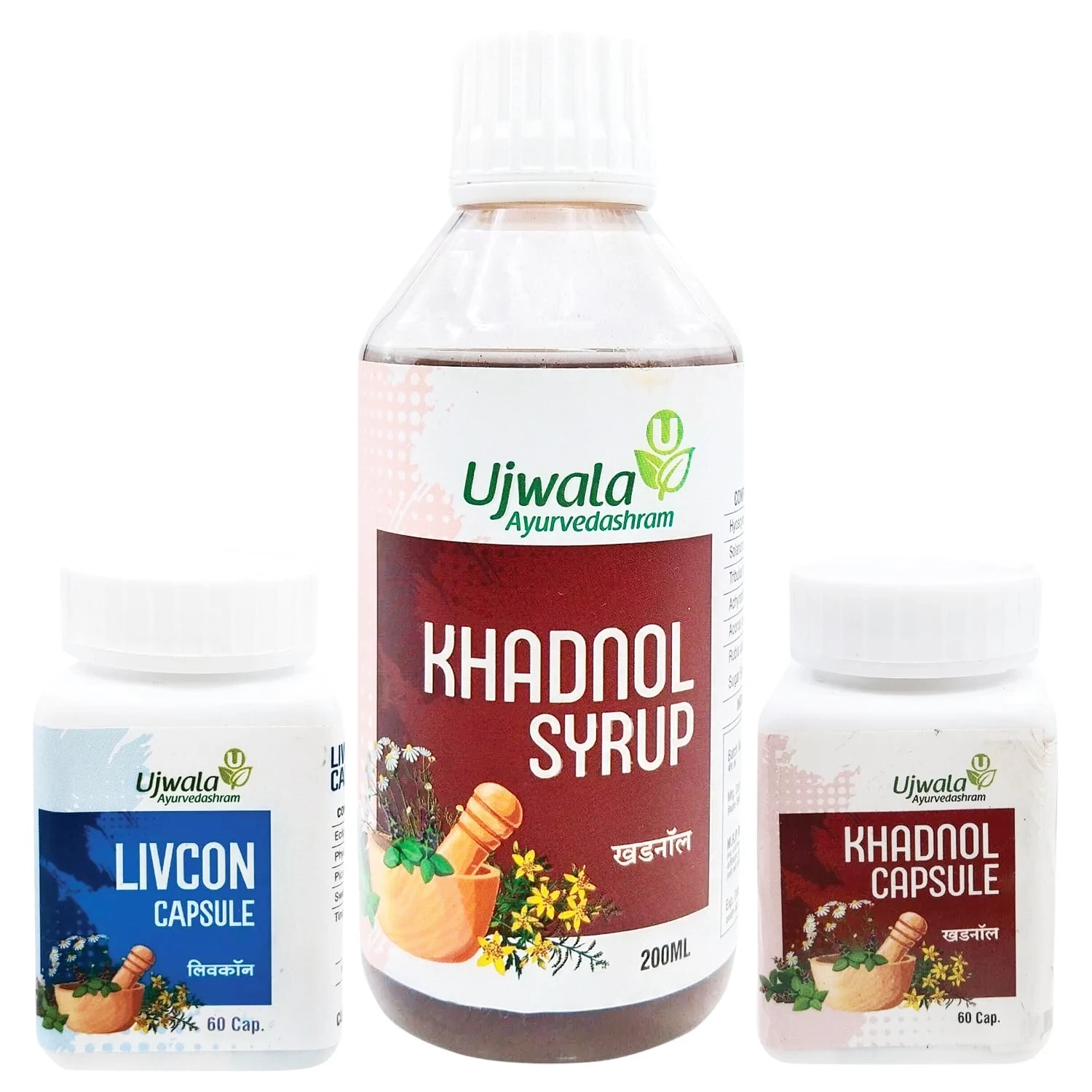 Khadnol+Livcon Capsule Kidney Stone Kit by Ujwala Ayurvedashram