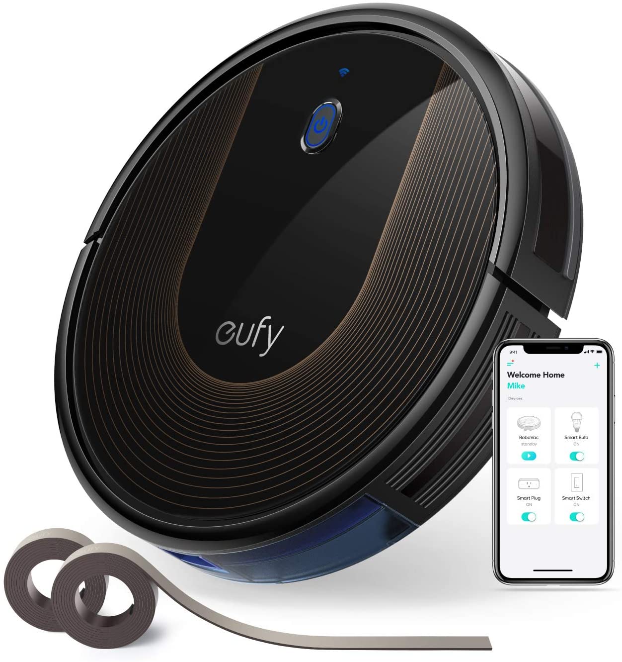 eufy [BoostIQ] RoboVac 30C, Robot Vacuum Cleaner, Wi-Fi, Super-Thin, 1500Pa Suction, Boundary Strips Included, Quiet, Self-Charging Robotic Vacuum Cleaner, Cleans Hard Floors to Medium-Pile Carpets