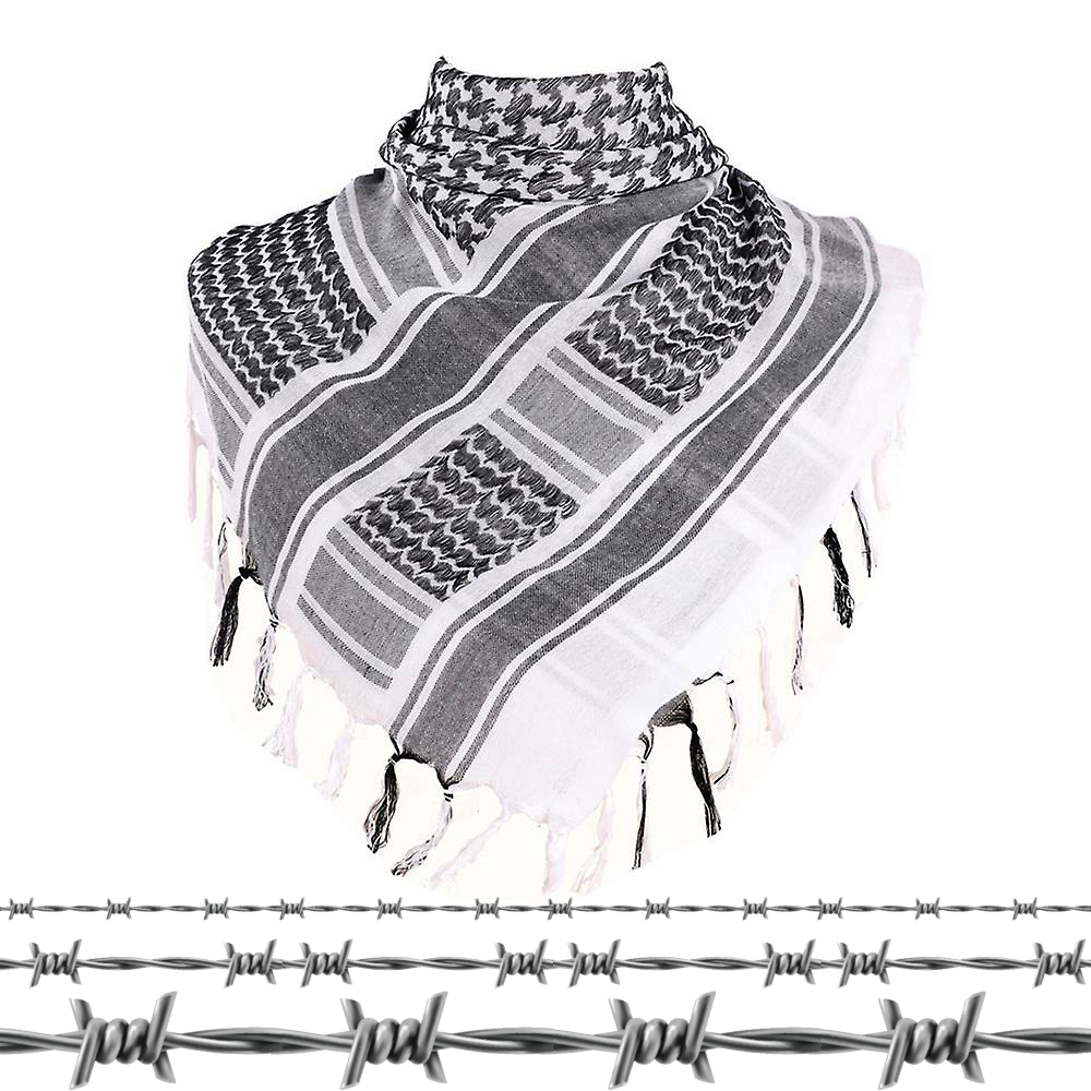 Defender's Choice: Palestinian Tactical Neck Wrap & Shemagh, Traditional Black & White