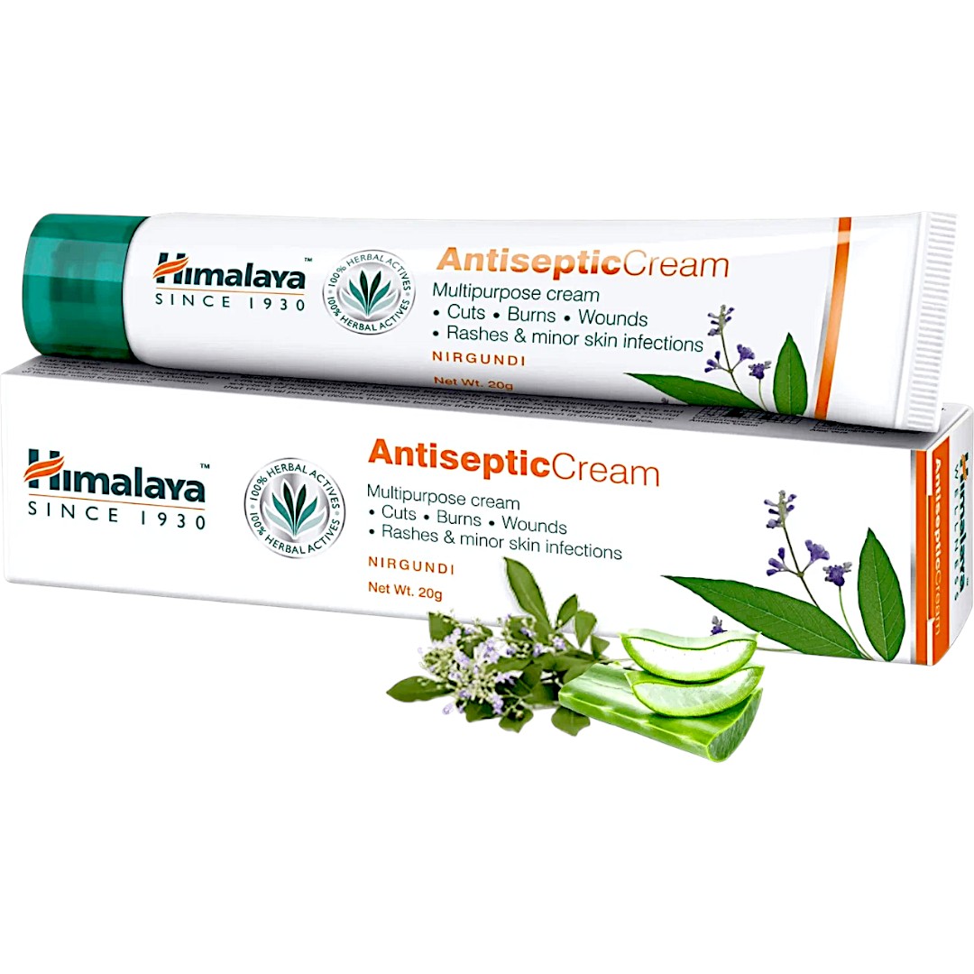 Himalaya Antiseptic Cream 20g — Herbal Antiseptic for Cuts, Burns & Rashes | Almond & Aloe Vera