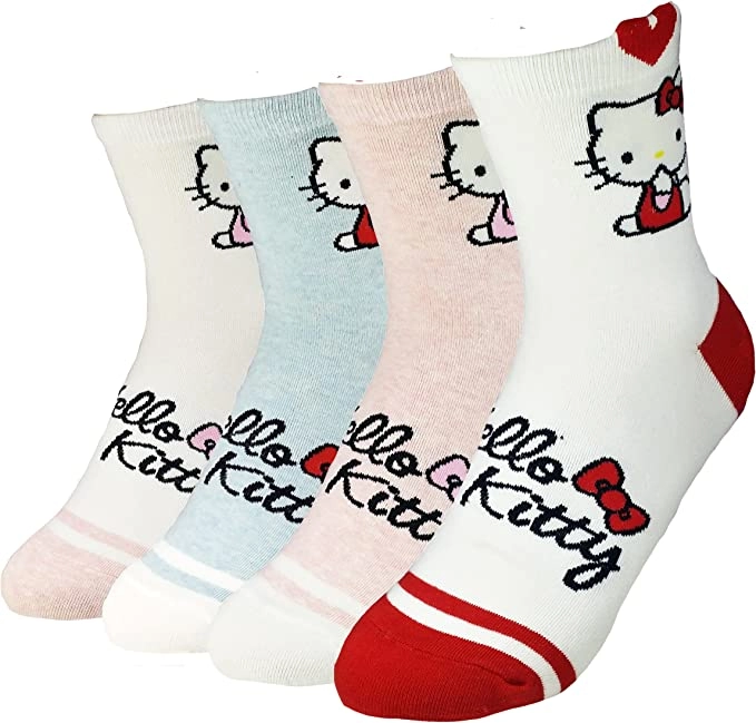 JJMax Women's Hello Kitty Cute Cotton Blend Ankle Socks Set