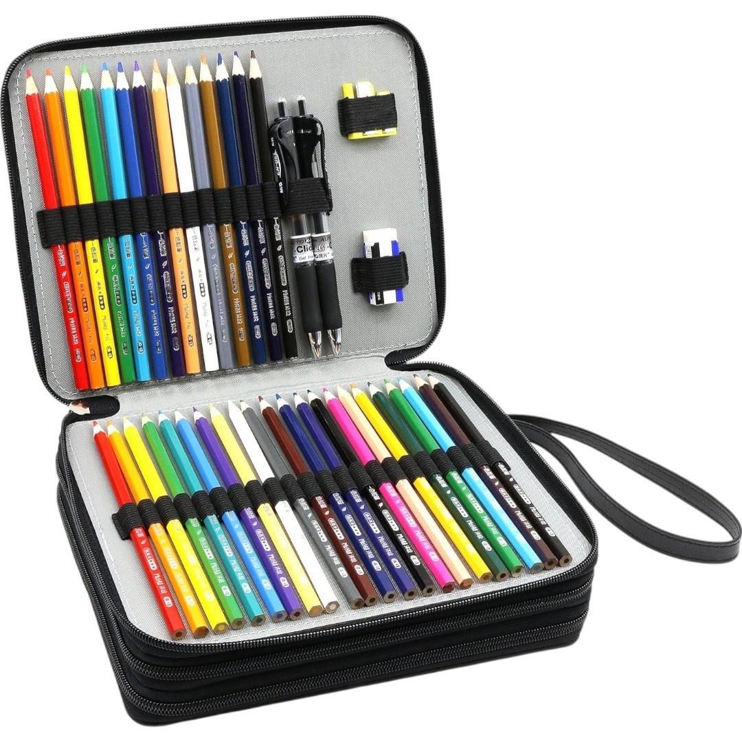 YOUSHARES 120 Slots Pencil Multi-layer Zipper Pen Case