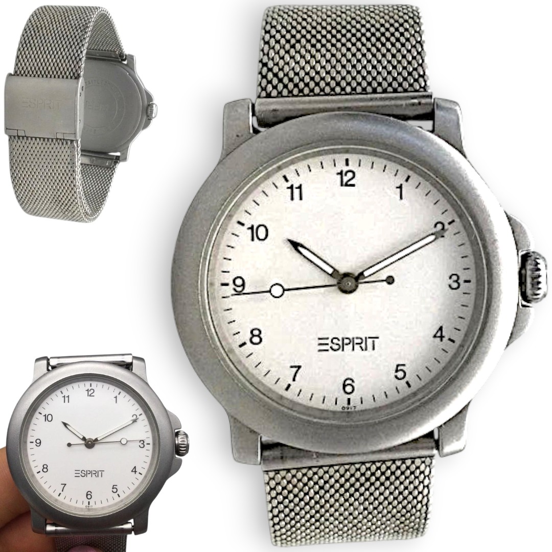 Esprit Watch for Women - 37mm Silver Tone Case & Mesh Band - Round Mineral Crystal Dial - Quartz Analog Movement with New Battery - Imported for Amazon Pakistan Online Shopping