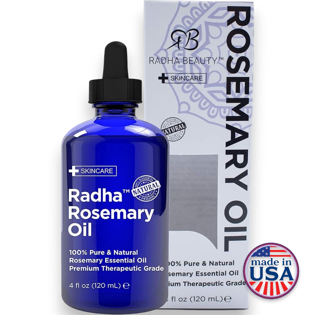 Radha Beauty Rosemary Essential Oil 4oz - 100% Pure Therapeutic Grade (Imported from USA)
