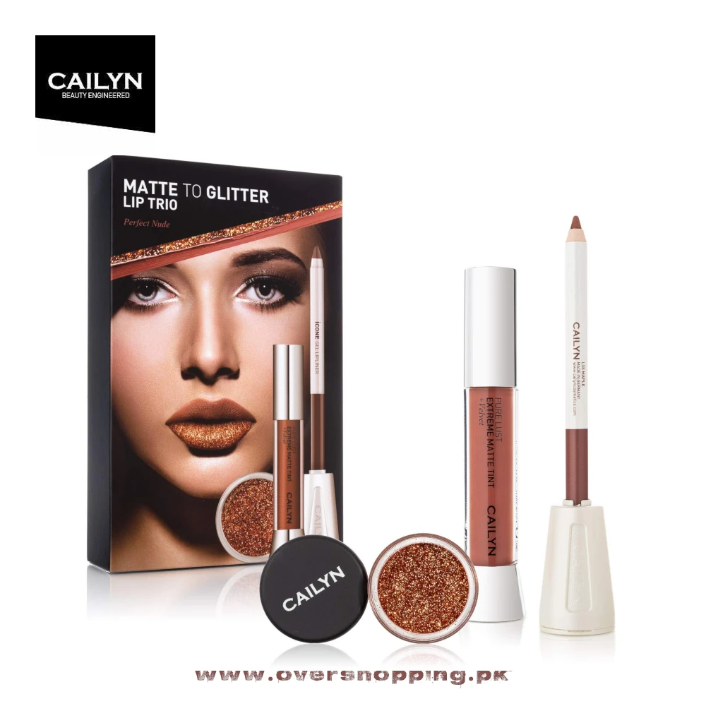 CAILYN Matt To Glitter Lip Trio - Perfect Nude